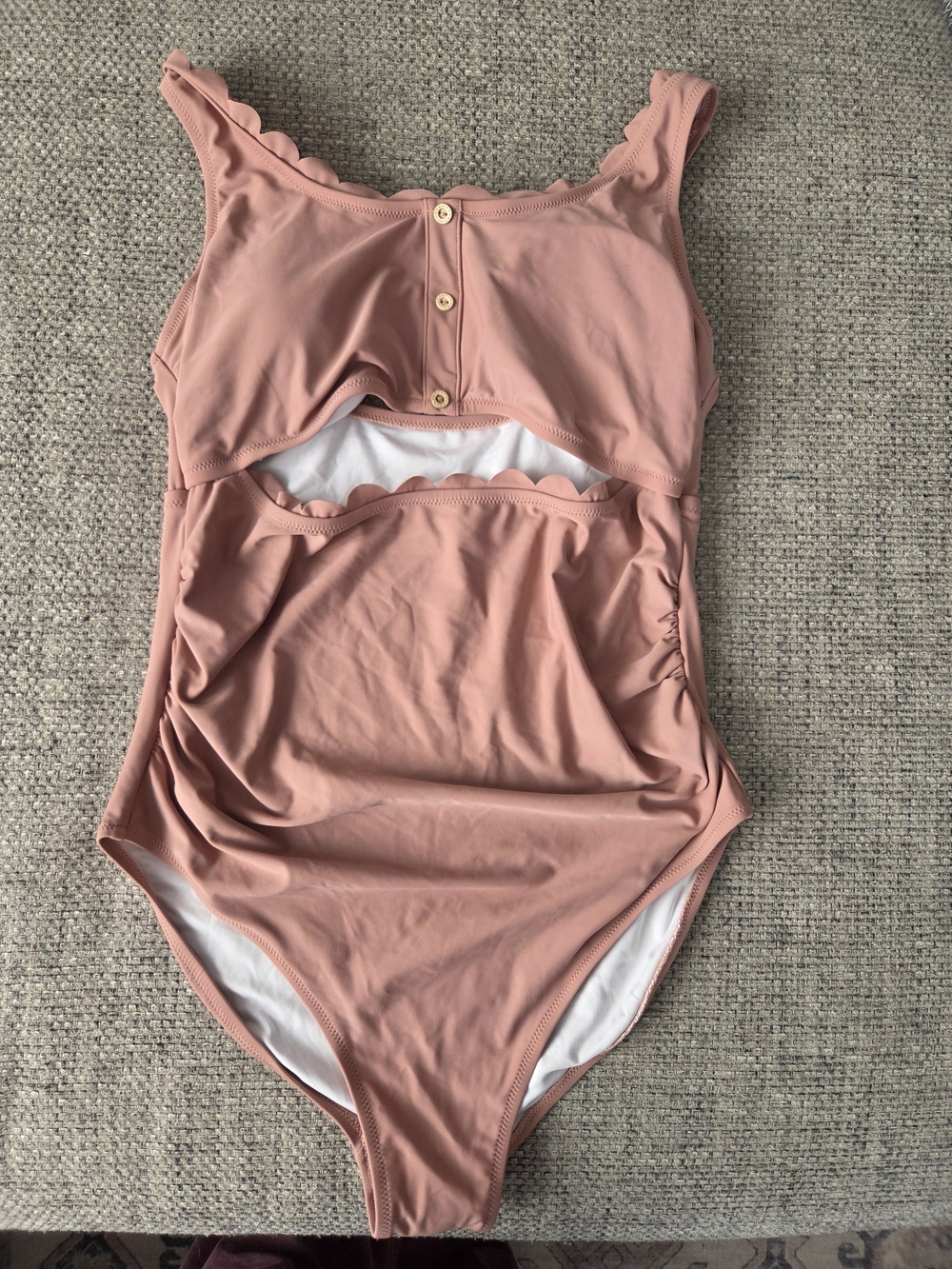 Pinkblush Dusty Rose One-Piece Swimsuit with Scallop Trim